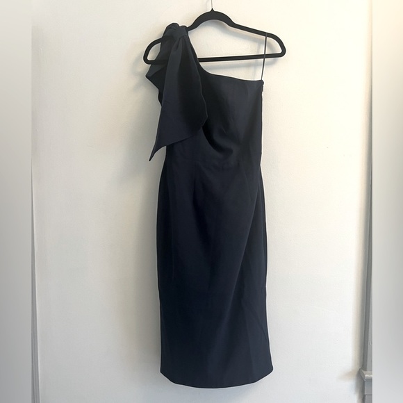 Dress The Population Tiffany One Shoulder Midi Dress in Midnight Blue - S - Picture 2 of 9